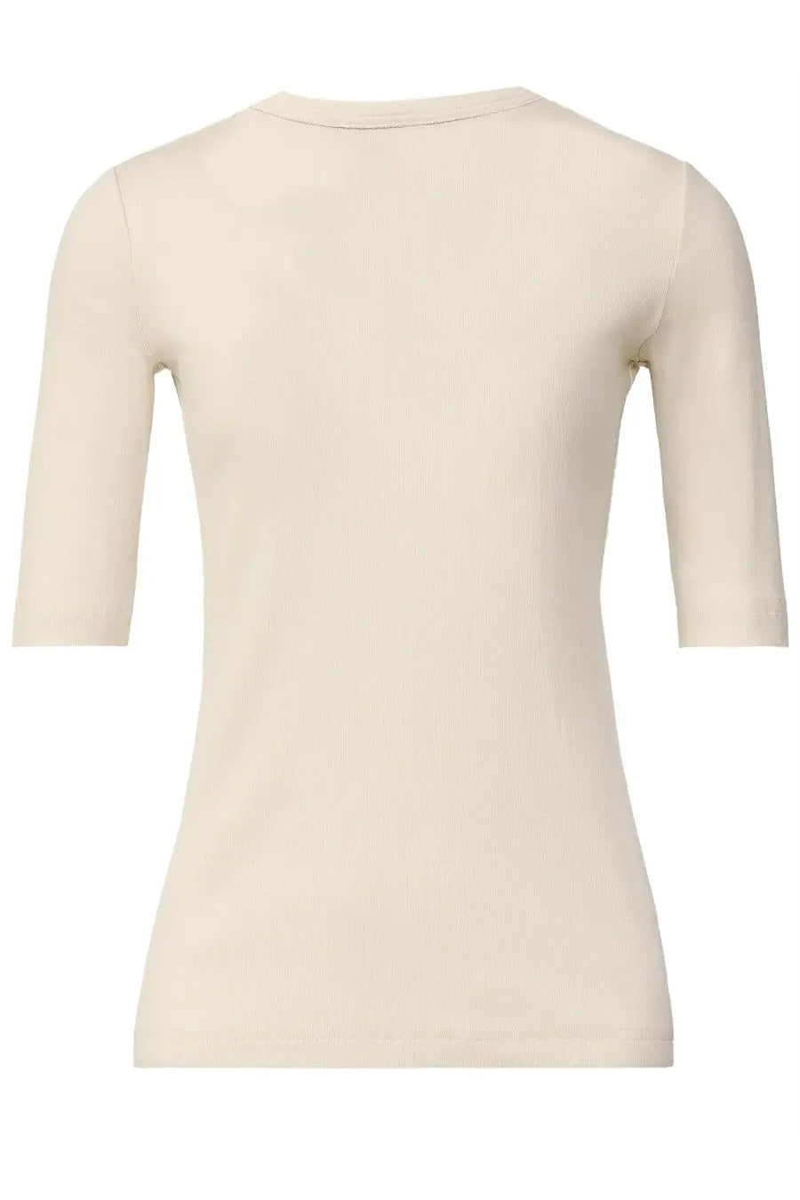 Fabiana Filippi women’s cream cotton shirt with a form-fitting three-quarter sleeve and round neckline