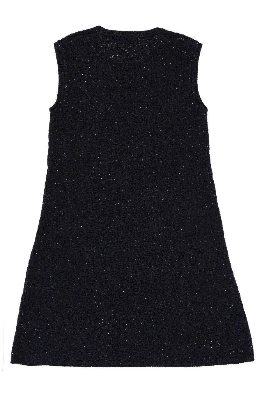 Fabiana Filippi women’s mini dress in black sleeveless textured sparkly fabric for elegant occasions