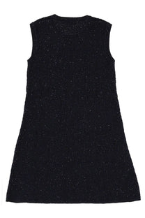 Fabiana Filippi women’s mini dress in black sleeveless textured sparkly fabric for elegant occasions
