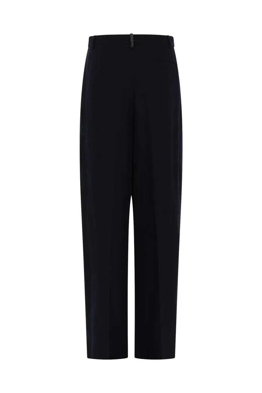 Black tailored trousers with sleek straight-leg cut and subtle creasing fabiana filippi pantalone sartoriale misto lino blue