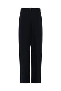 Fabiana filippi women’s pantalone sartoriale blue misto lino trousers with sleek straight-leg cut and subtle creasing