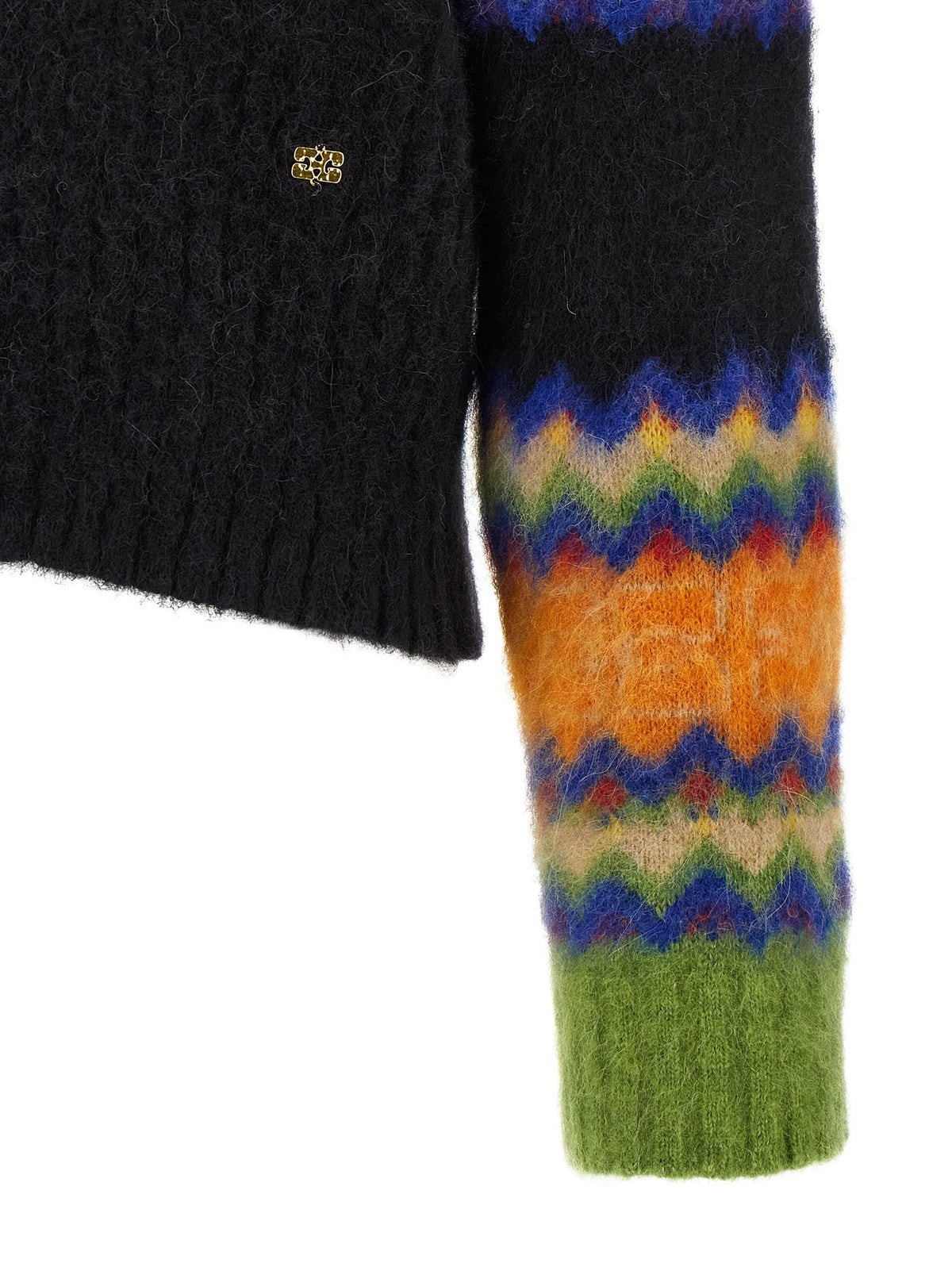 Ganni Fair Isle Sweater Gold
