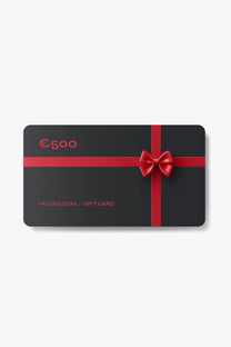 Falors.com €500 gift card with red ribbon and bow