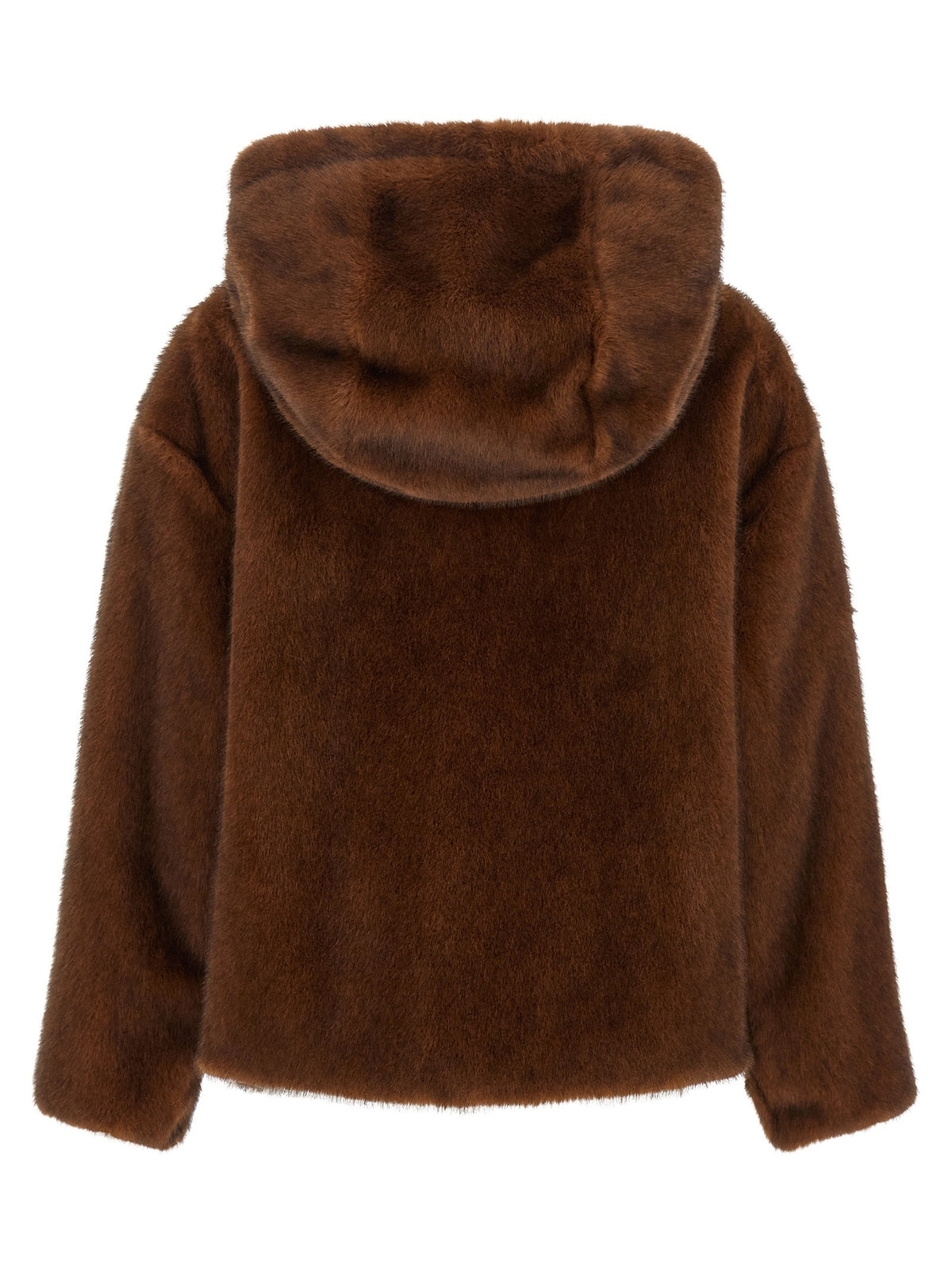 Herno Faux Fur Bomber Jacket Brown