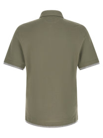 Brunello Cucinelli Faux Layering Polo Shirt Green