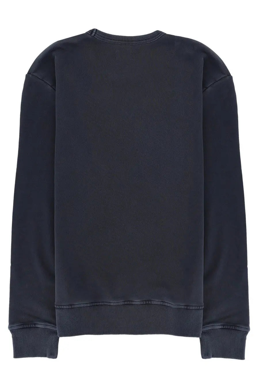 Dark navy blue crewneck sweatshirt with ribbed cuffs and hem from fay archive mens collection in cotton blend