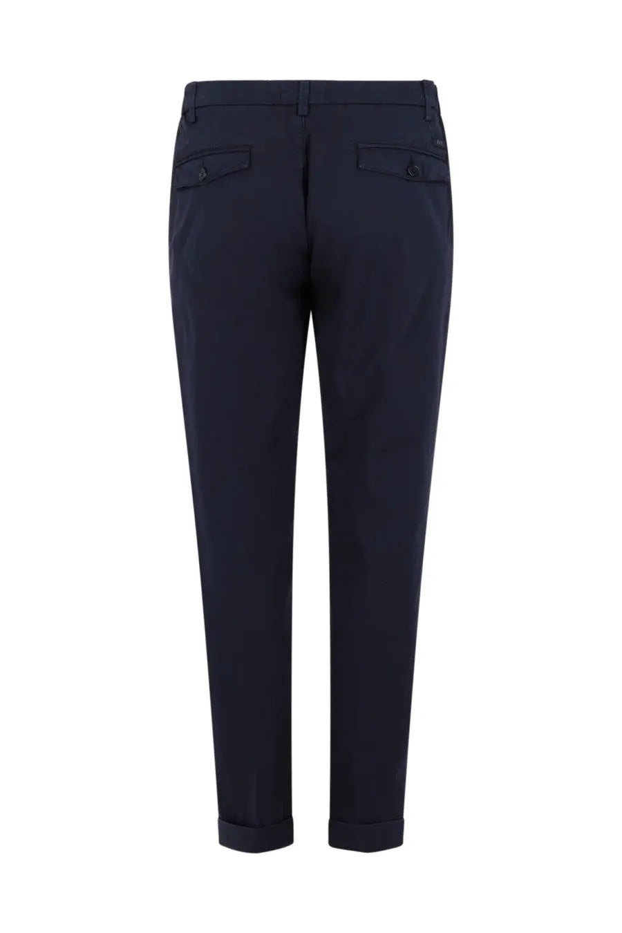 Fay men’s pantalone Capri blue dark navy blue tailored trousers with sleek straight-leg cut and rolled cuffs