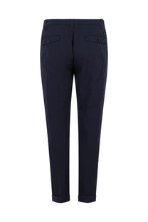 Fay men’s pantalone Capri blue dark navy blue tailored trousers with sleek straight-leg cut and rolled cuffs