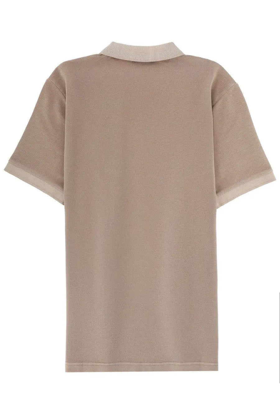 Fay men’s polo beige short-sleeved shirt with contrasting lighter collar and sleeve hems perfect for casual wear