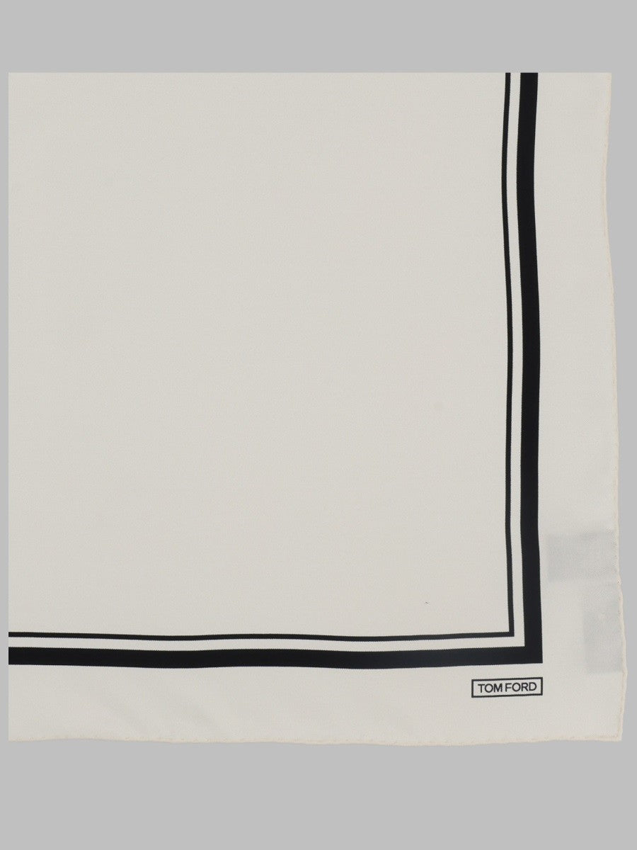 Tom Ford Men's Fazzoletto DA Taschino Con Bordo Tono SU Tono White