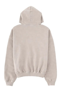 Beige fear of god essentials men’s felpa training 90s hoodie with soft relaxed fit and ribbed cuffs