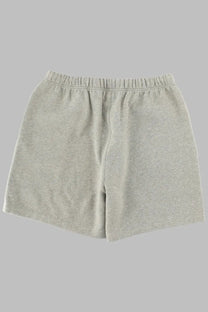 Light gray heathered cotton fear of god essentials men’s shorts with elastic waistband in cotone grey