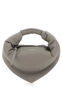Federico cina womens mini tortellino bag grey soft muted gray leather with rounded pillow shape and integrated top handle