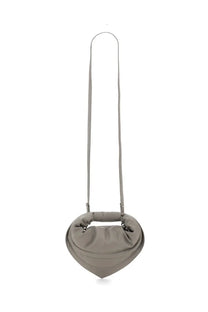 Federico Cina women’s mini tortellino bag grey in soft muted gray heart shape with sleek minimalist design and adjustable strap