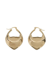 Federico Cina women’s tortellini earrings gold modern gold-toned hoop earrings with sleek teardrop polished finish