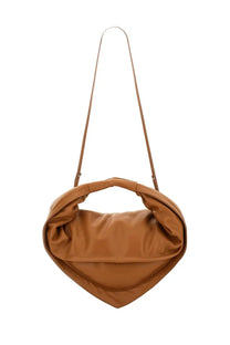 Federico Cina women’s tortellini midi bag brown tan softly draped leather shoulder bag with long matching strap