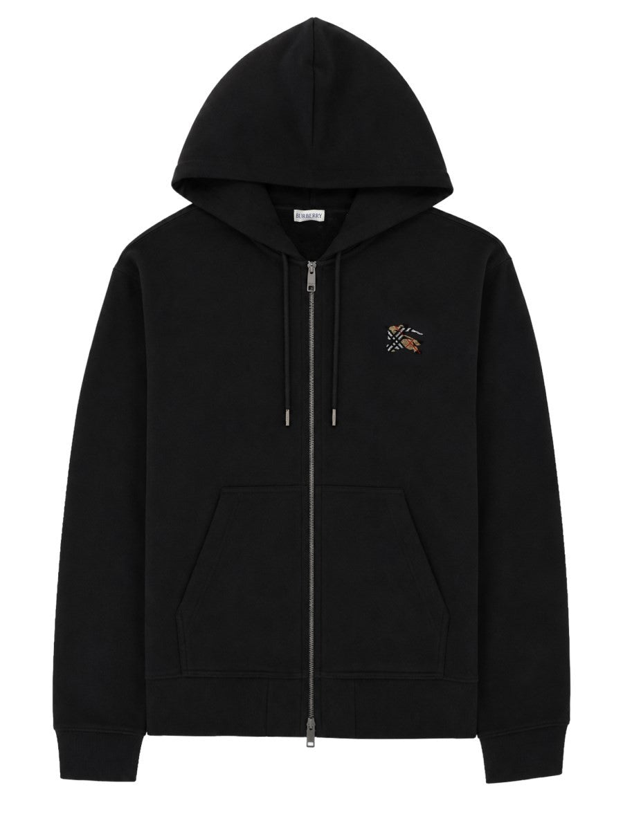 Burberry Men's Felpa Con Cappuccio Zip Black