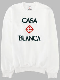 Casablanca Men's Felpa Con Ricamato White