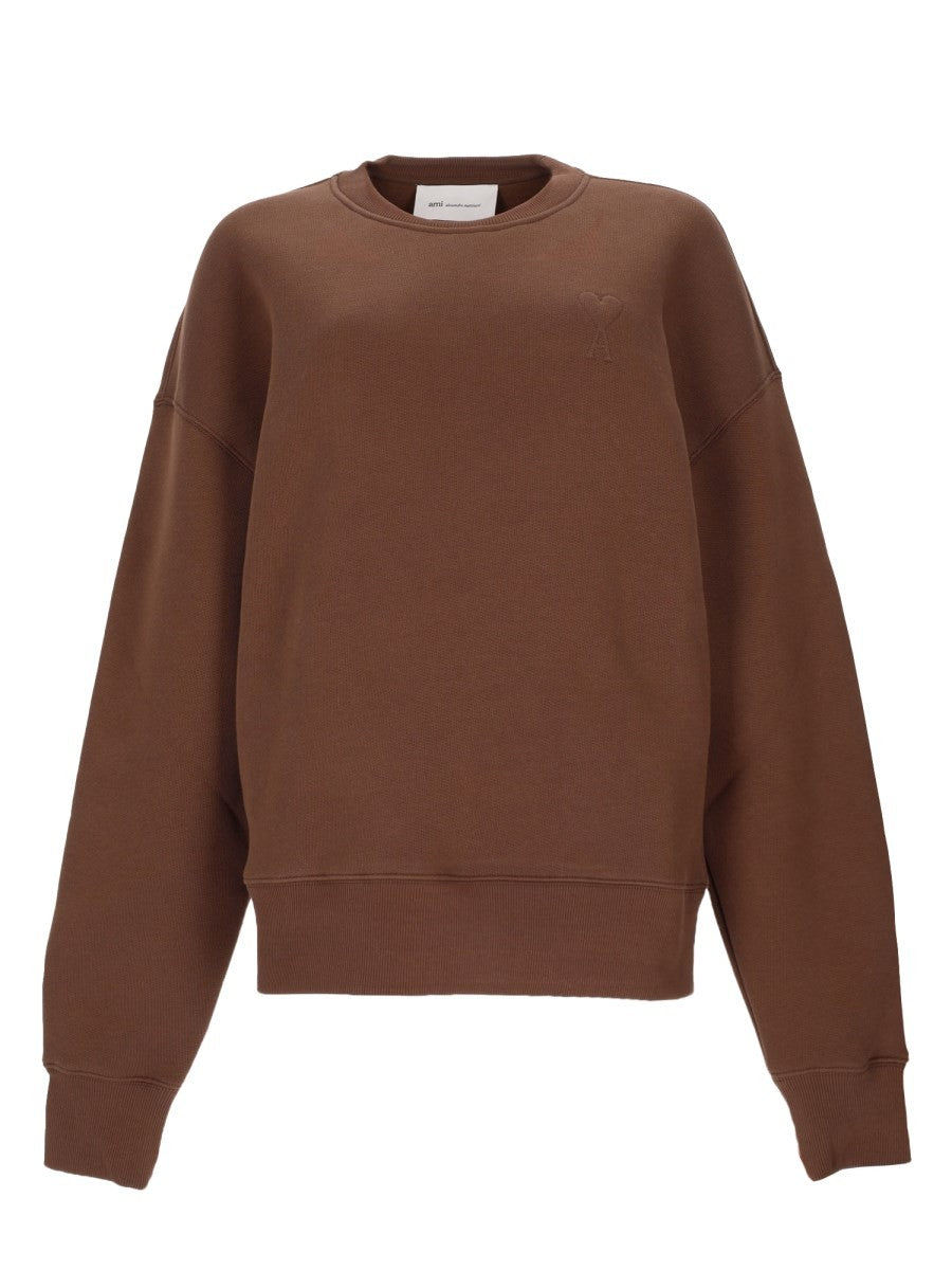 Ami Paris Women's Sweatshirt Brown