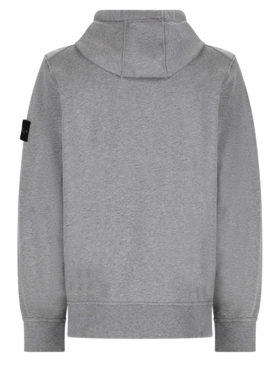 Stone Island Men's Felpa Con Patch Cappuccio Grey