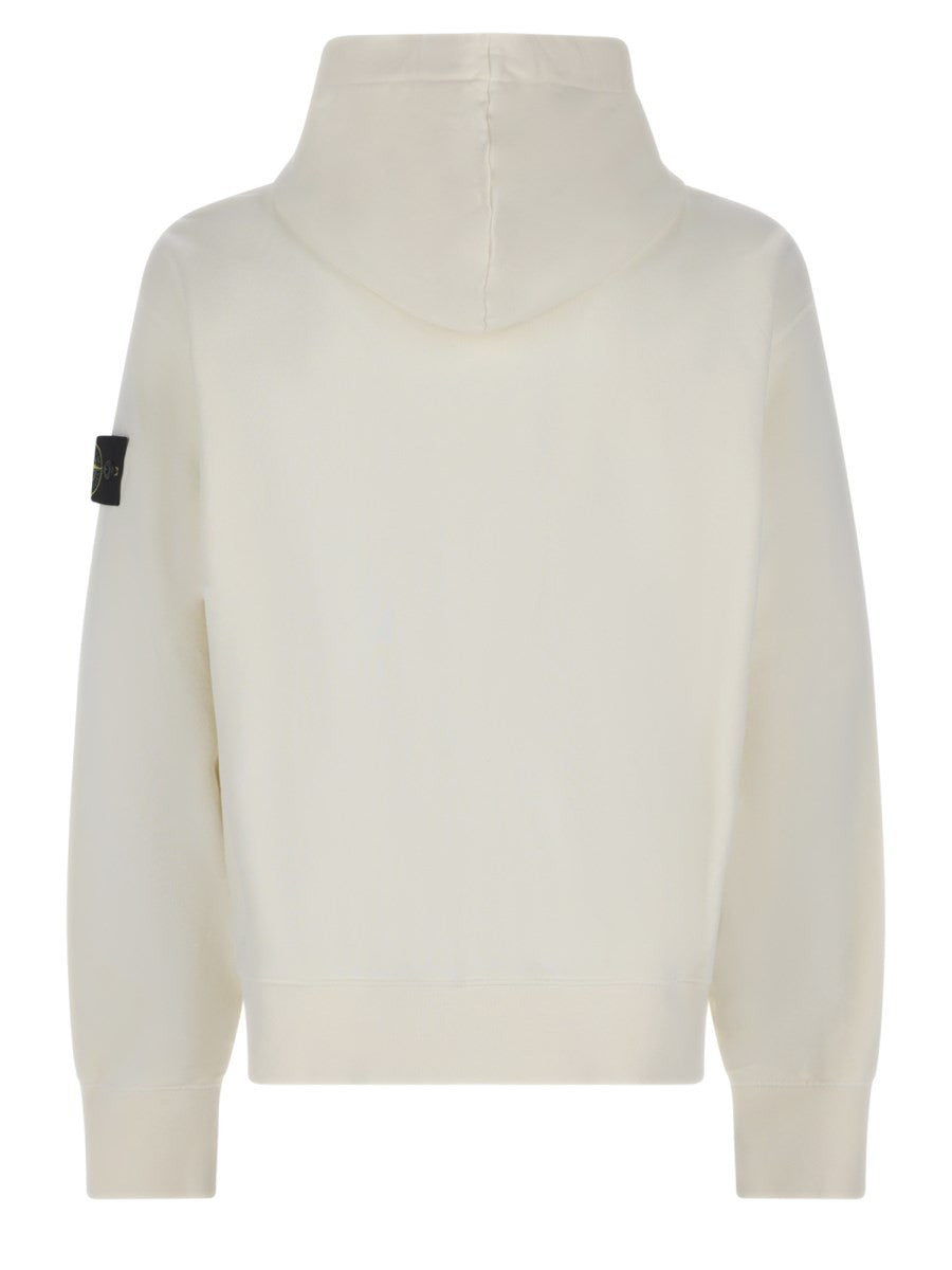 Stone Island Men's Felpa Con Patch White