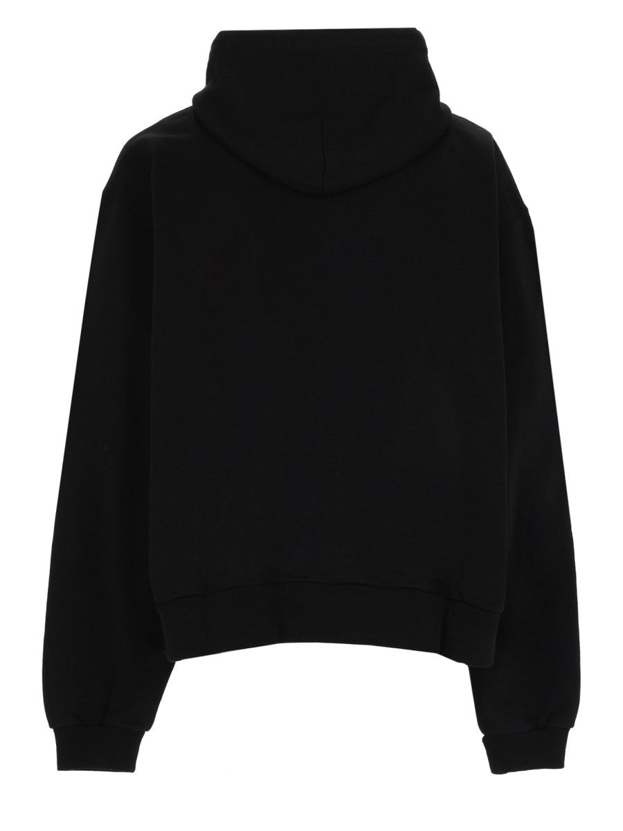 Balenciaga Men's Felpa Con Stampa Black