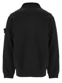Stone Island Men's Felpa Con Zip Corta Patch Black