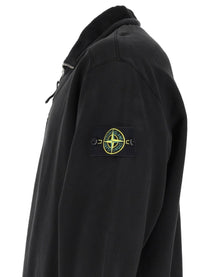 Stone Island Men's Felpa Con Zip Corta Patch Black