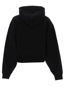 alexanderwang Women's Felpa Con Zip Cappuccio Black
