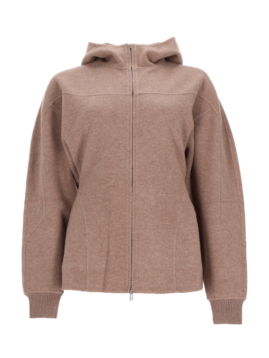 Max Mara Women's Jersey Wool Cashmere Filtro Sweatshirt Brown