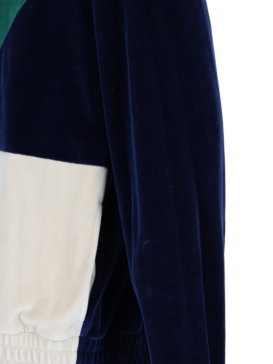 Valentino Men's Zip Jersey Cotton Sweatshirt Blue, view 3