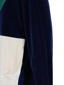 Valentino Men's Zip Jersey Cotton Sweatshirt Blue, view 3
