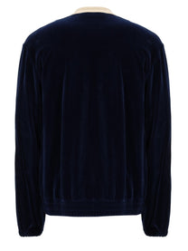 Valentino Men's Zip Jersey Cotton Sweatshirt Blue, view 2