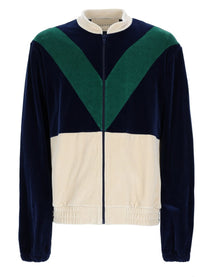 Valentino Men's Zip Jersey Cotton Sweatshirt Blue