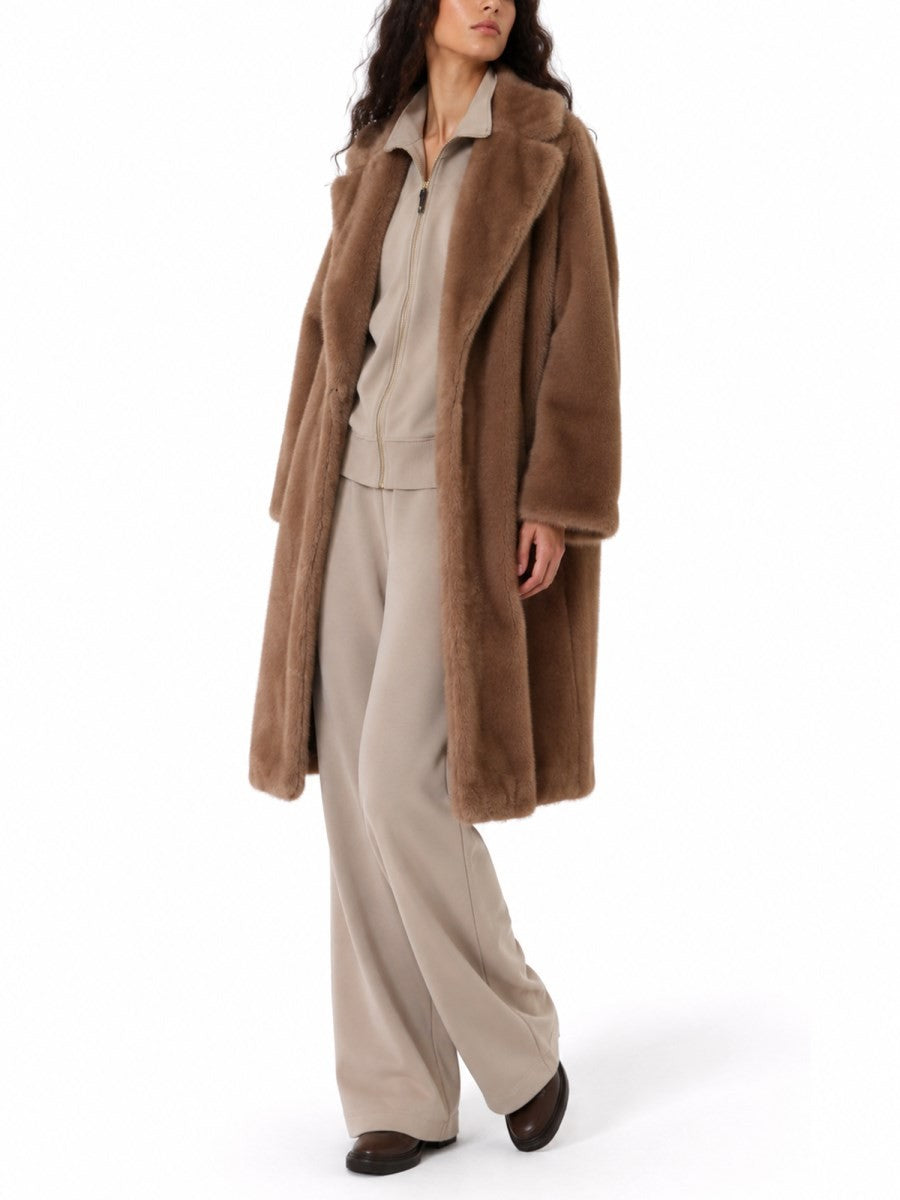 S MAX MARA Women's Felpa in Jersey Di Cotone Tecnico Beige