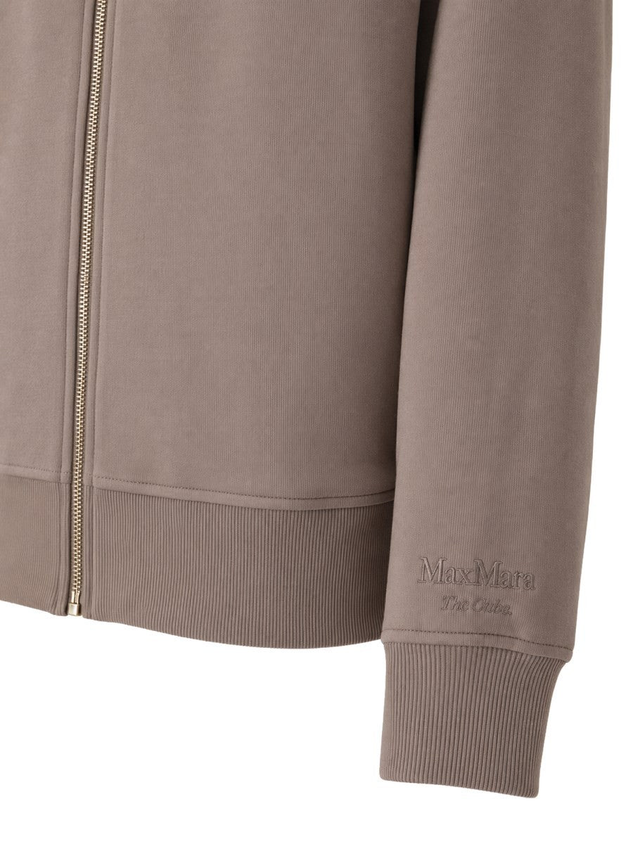 S MAX MARA Women's Felpa in Jersey Di Cotone Tecnico Beige