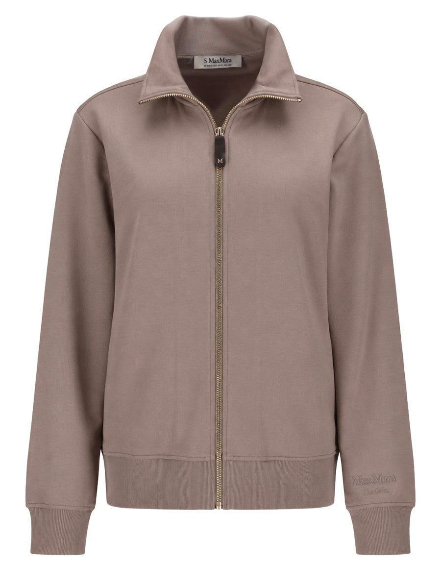 S MAX MARA Women's Felpa in Jersey Di Cotone Tecnico Beige