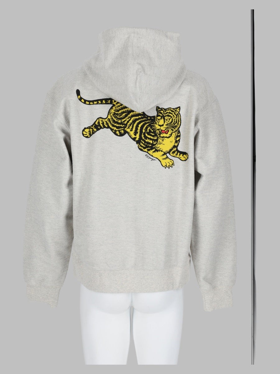 Kenzo Men's Felpa Jumping Tiger Con Zip Grey