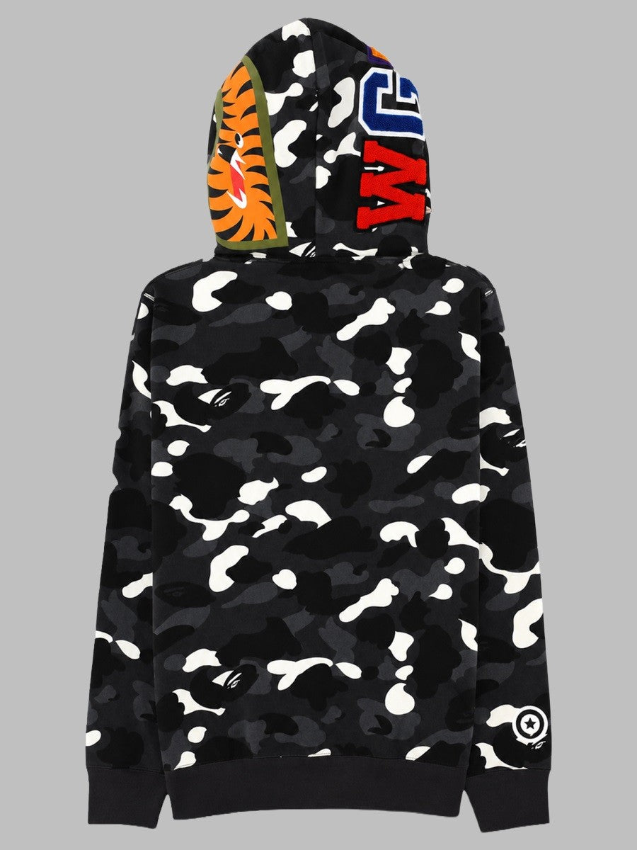 A Bathing Ape Men's Felpa Shark Con Zip Cappuccio Black