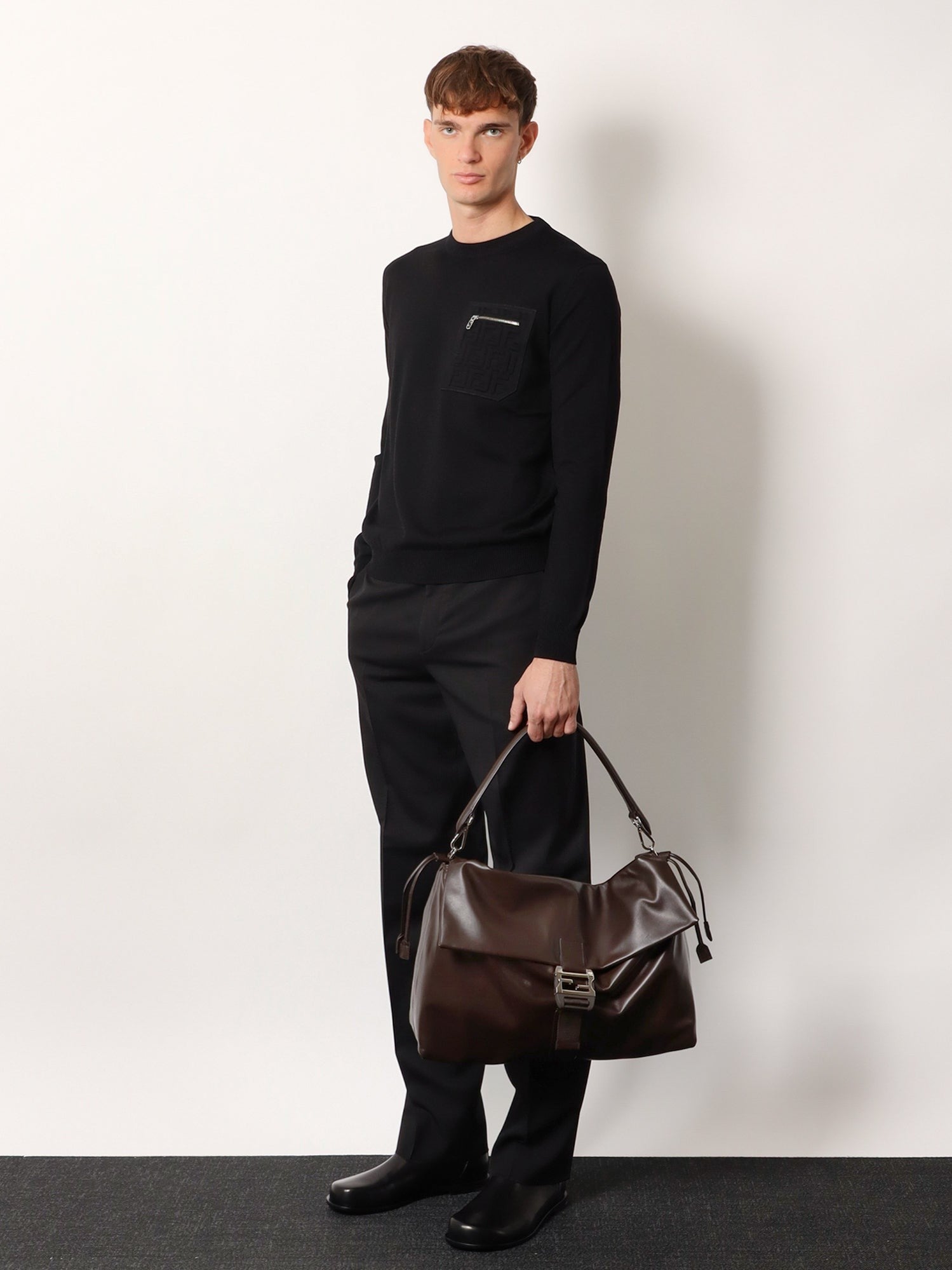 Fendi Men's Fendi Flux Maxi Messanger Handbag Brown