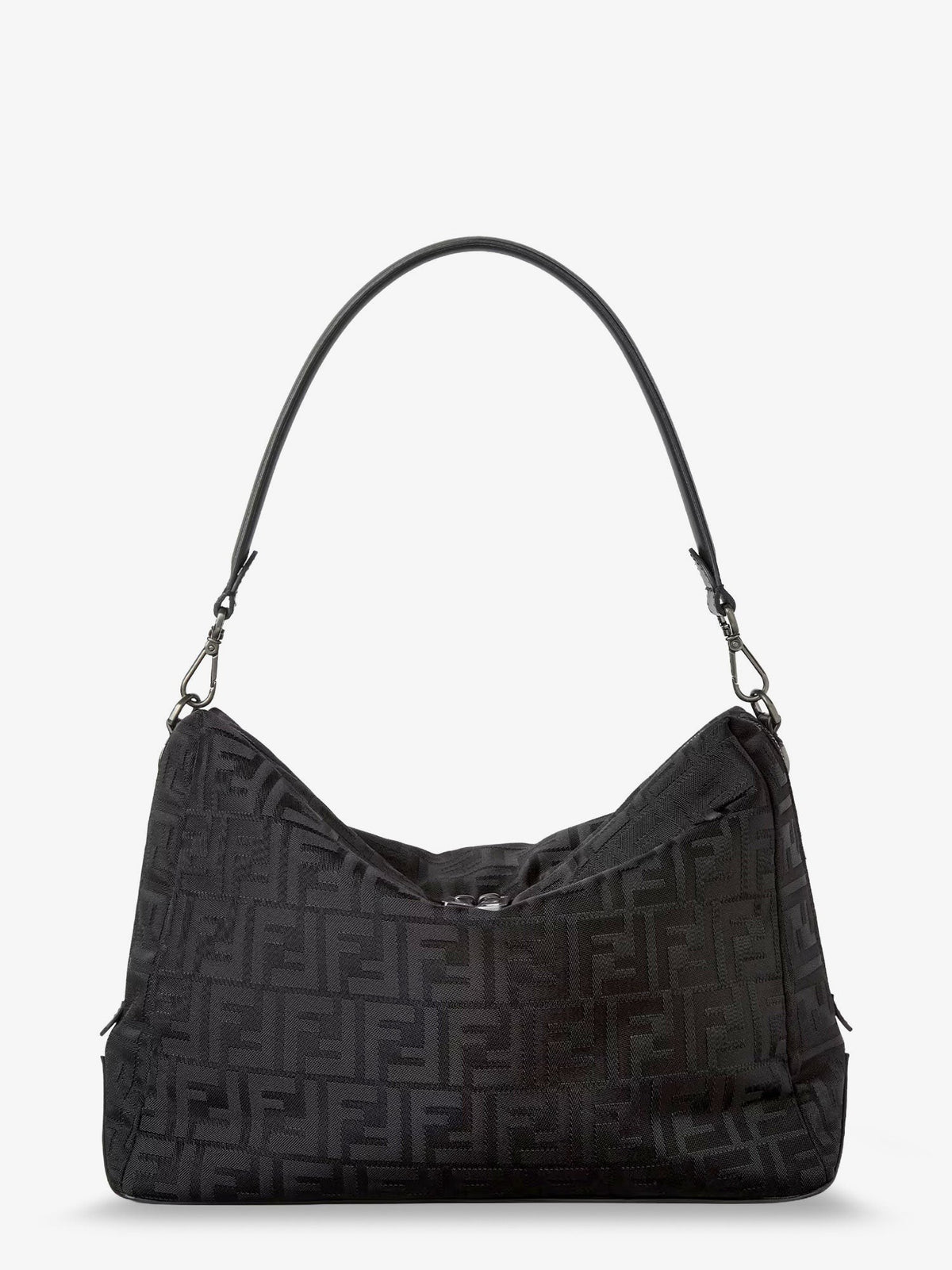 Fendi Men's Fendi Lui Large FF Nylon Crossbody Bag Black