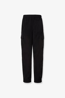 Fendi men’s black cargo nylon trousers with elastic waistband drawstring side pockets and tapered legs