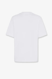 Fendi men’s white cotton t shirt with a simple minimalist design perfect for casual wear