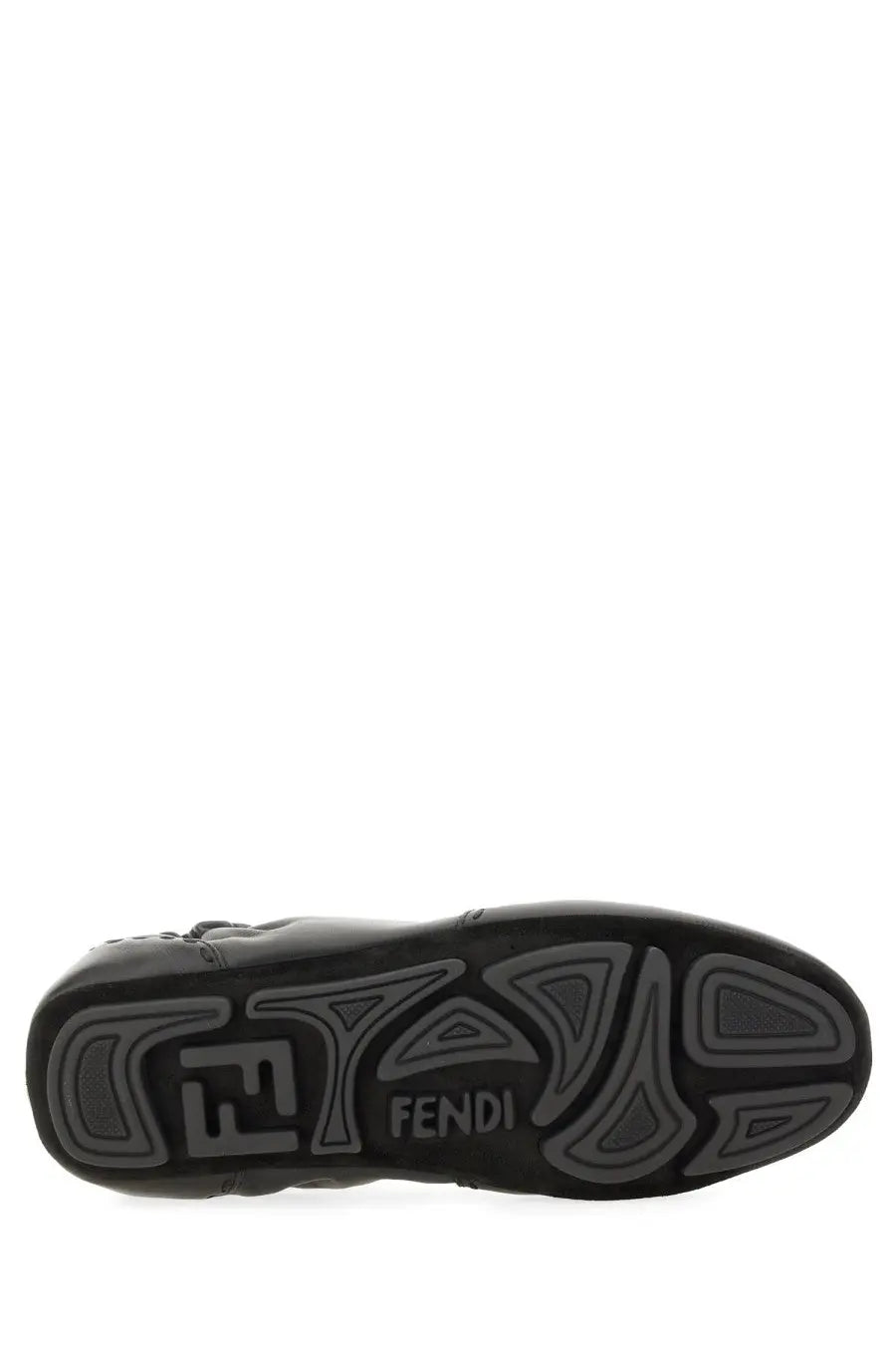 Black fendi men’s sneaker with textured rubber sole and embossed logo for stylish casual wear