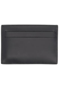 Fendi men’s black leather card holder with precise stitching and three horizontal card slots for organized storage