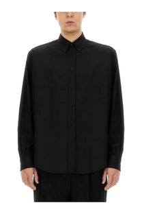 Fendi men’s tailor made black button-down shirt with a crisp collar and subtle texture in premium fabric