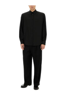 Fendi men’s tailor made black long-sleeved button-down shirt with classic collar and tailored fit