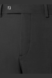 Black fendi men’s virgin wool trousers with subtle textured weave and sleek tailored fit