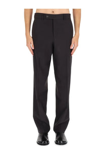 Black tailored trousers with a sleek straight-leg cut and subtle creases from fendi men’s wool blend pants brown