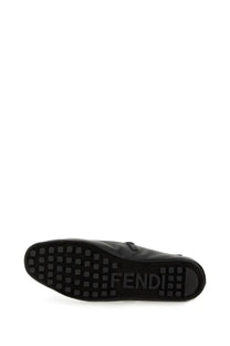 Fendi women’s ballerina black loafers with sleek leather upper and textured rubber sole for stylish comfort